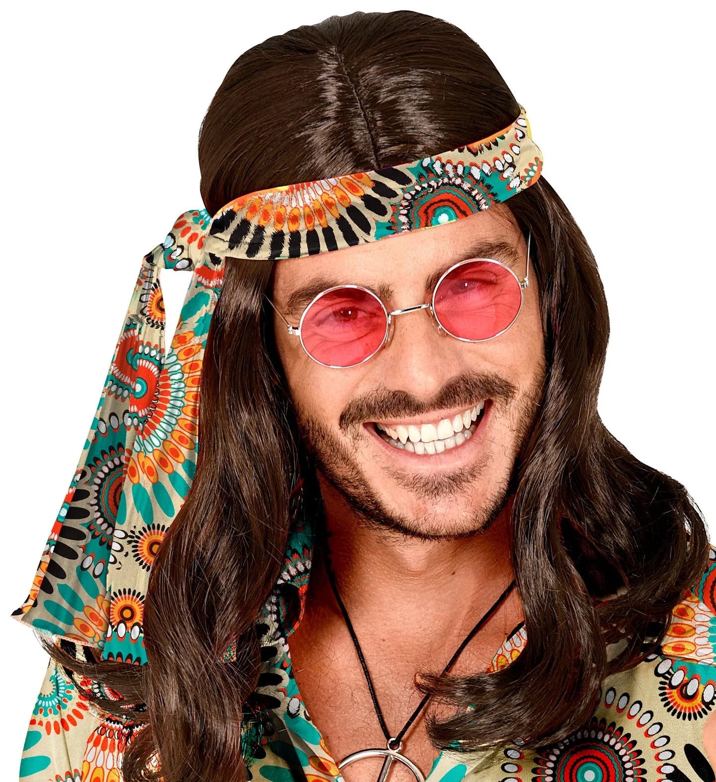 Cinta Hippie Años 60 con Estampado Multicolor Complementos Hippies Widmann